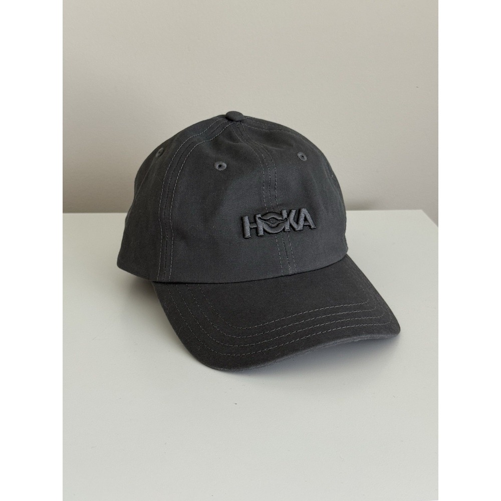 Hoka One One Hat Cap Strap Back Mens One Size Gray Embroidered Dad Hat Running